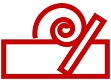 Logo - høvl, rød til brug ved tømrer og snedker arbejde